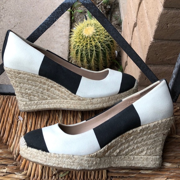 J. Crew Shoes - J Crew Wedges Seville Black and White Espadrilles